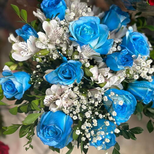 BOUQUET DE ROSAS AZUL