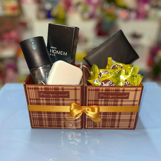 Box Perfumado com Sabonete, Carteira e Chocolate C497