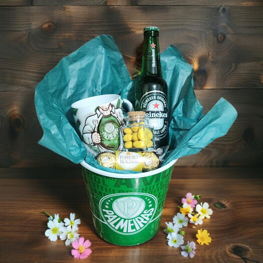 Balde Palmeiras com Cerveja e Caneca para o Melhor Paizão do Mundo - Palmeiras