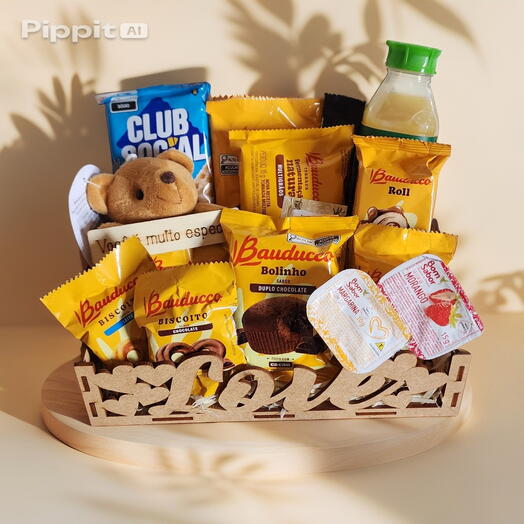 Cesta Cafe da Manhã e Tarde "Love" - Para um Dia Feliz