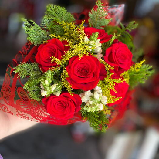 Buquê com 6 Rosas Vermelhas