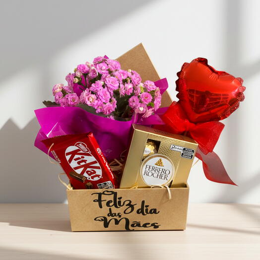 Cesta com Flores Dia Das Mães