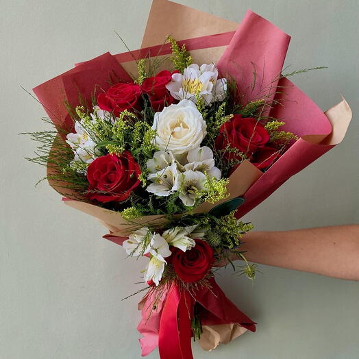 Buquê Vermelho e Branco Classico