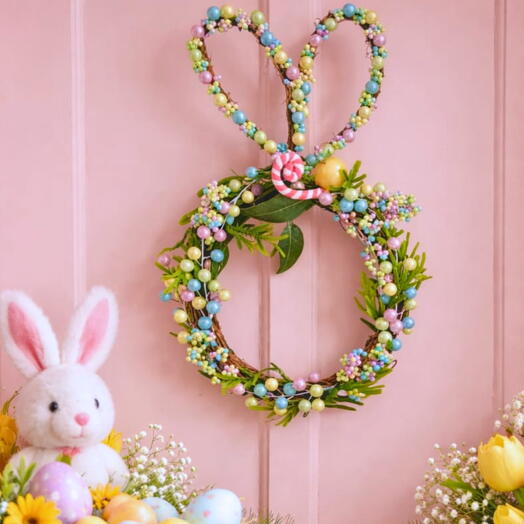 Guirlanda de Pascoa de Vime com Orelha