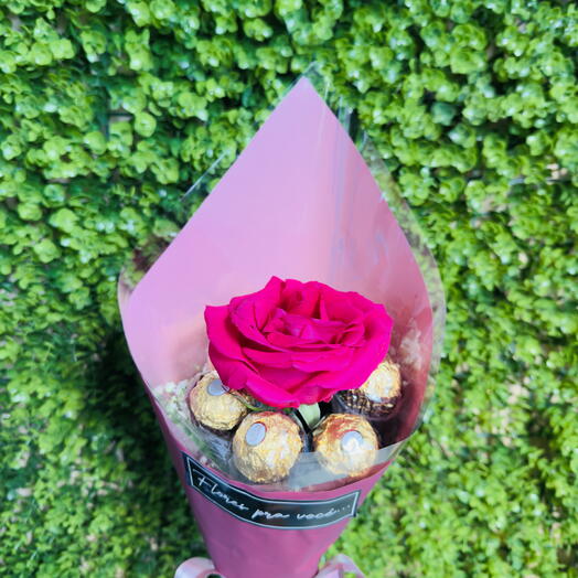 🌹 Rosa Pink com Ferrero - Doce Amor