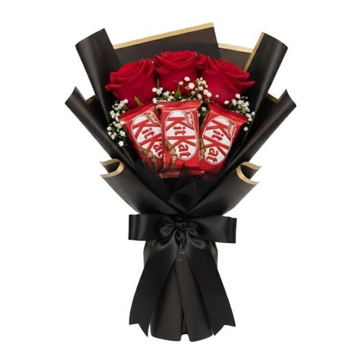 Trio de Rosas e Kit Kat