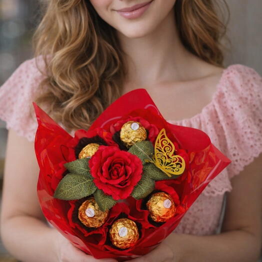 Buquê de Chocolates e Ferrero