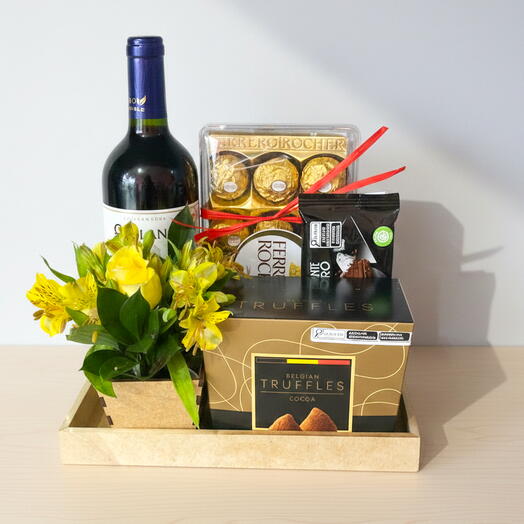 Caixa Vinho com Chocolates