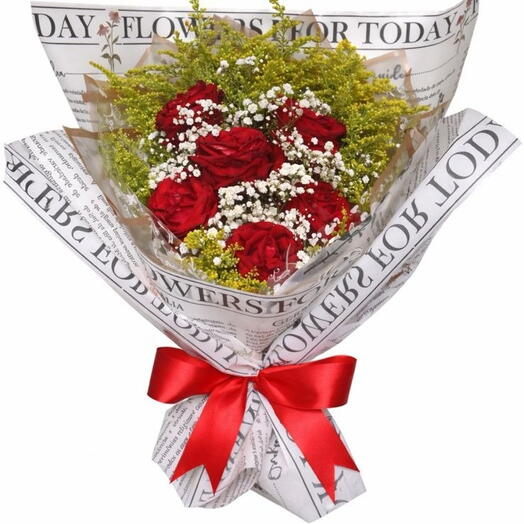 Buquê com 6 Rosas Vermelhas