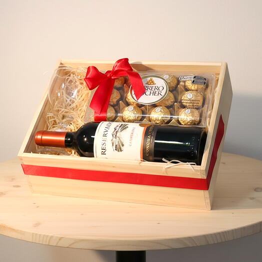 Kit Vinho e Chocolate