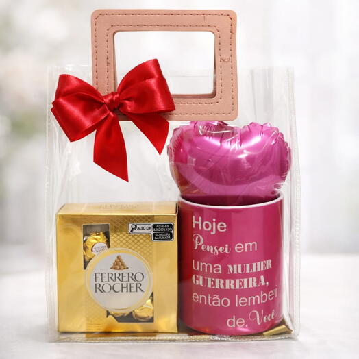 Kit presente Mulher Guerreira e Ferrero Rocher