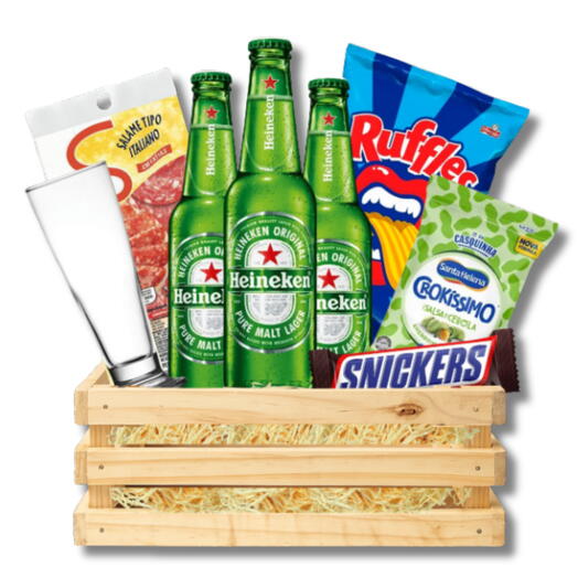 Cesta Gourmet com Heineken e Snacks (Cod. Produto:1072)