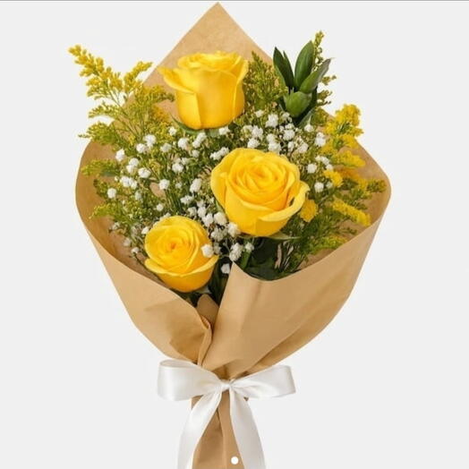 Buquê 3 Rosas Amarelas Express