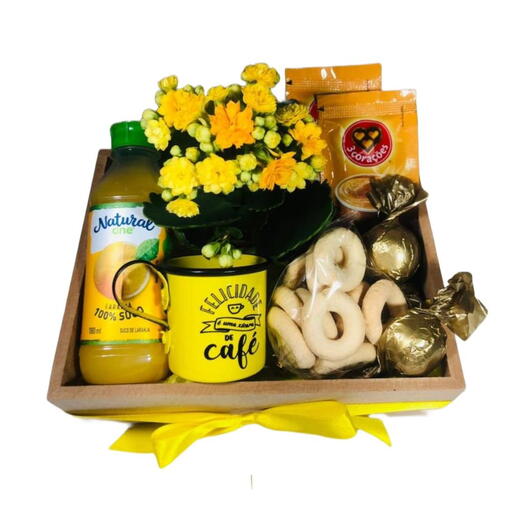 Cafe Alegria com Flores e Chocolates