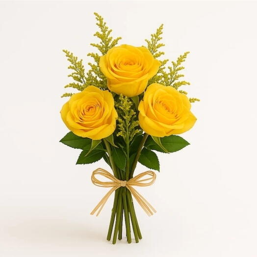 Buquê 3 Rosas Amarelas