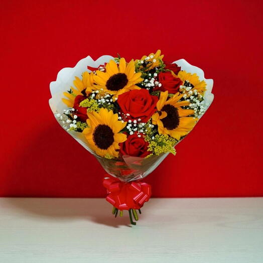 Buque Sintonia 6 Rosas e 6 Girassois