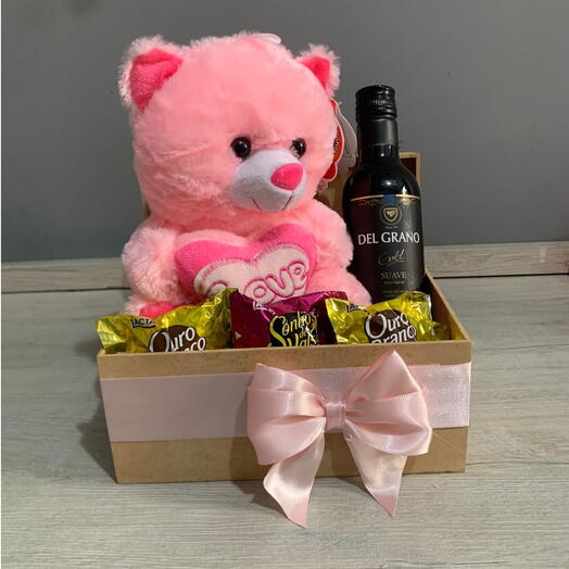 Delicada Box Vinho com Pelucia