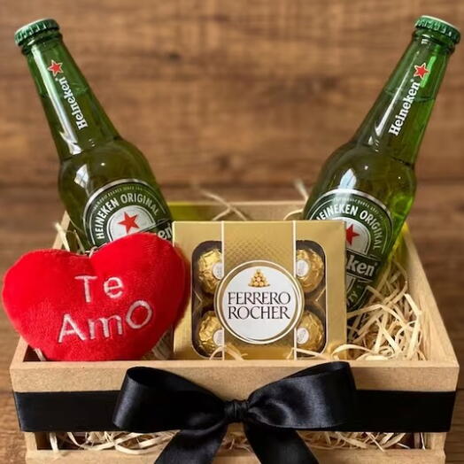 Cesta Heineken Amor   Chocolate