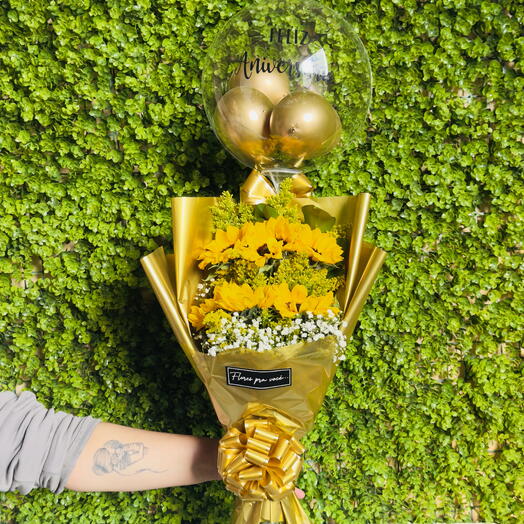 🌻 Surpresa Girassol + Balão Personalizado
