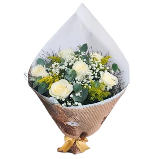 Buquê 6 Rosas Brancas