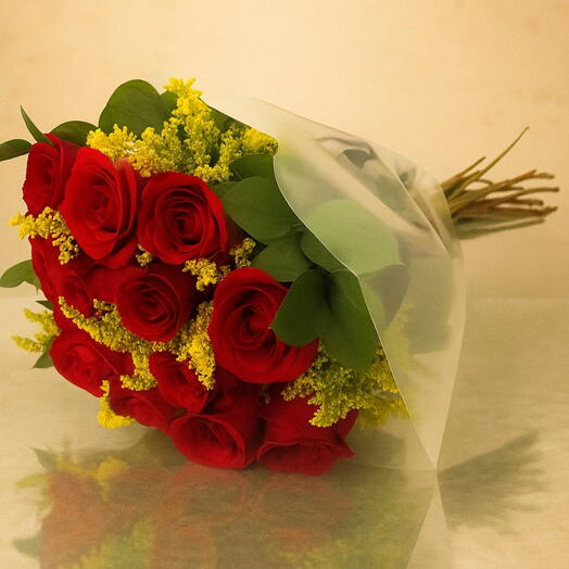 Buquê Amor De 15 Rosas Vermelhas