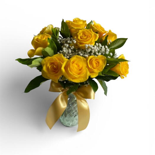 Rosas Amarelas em Vaso