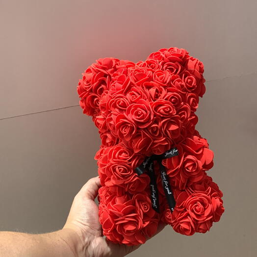 Urso Feito com Mini Rosas