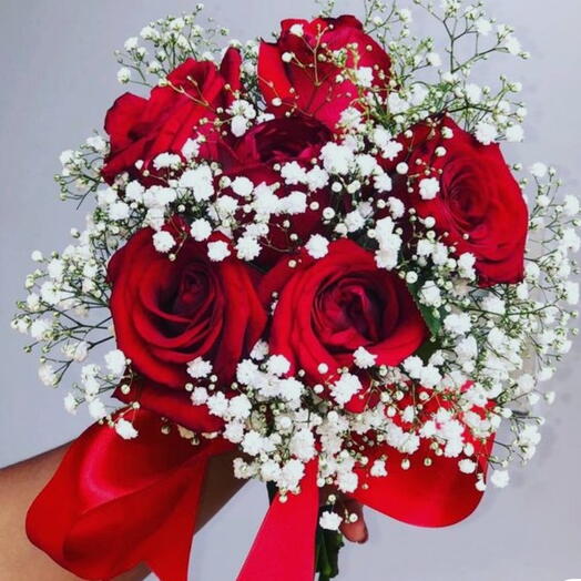 Buquê minimalista 6 rosas