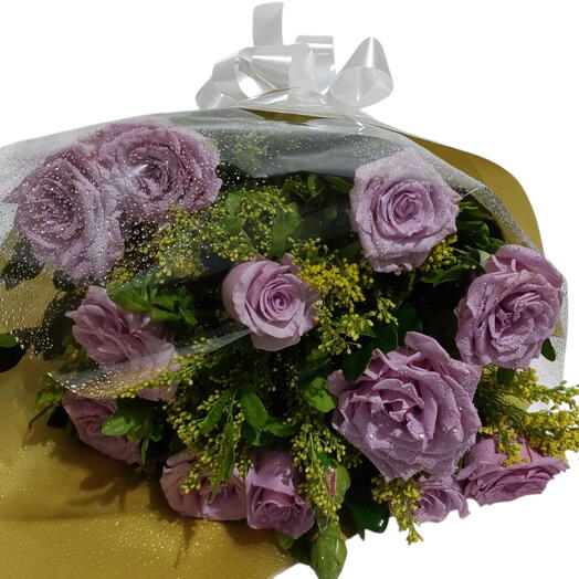 Buquê  de 12 rosas lilas e tango