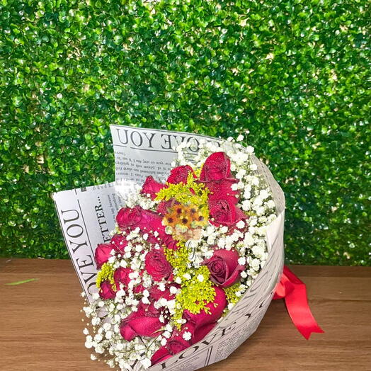 Buquê 15 Rosas Vermelhas