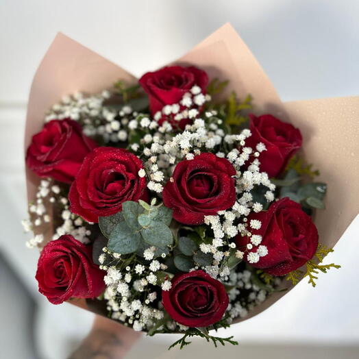 Buquê 8 Rosas Vermelhas