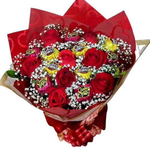 Oferta: Buquê Rosas e Bombons