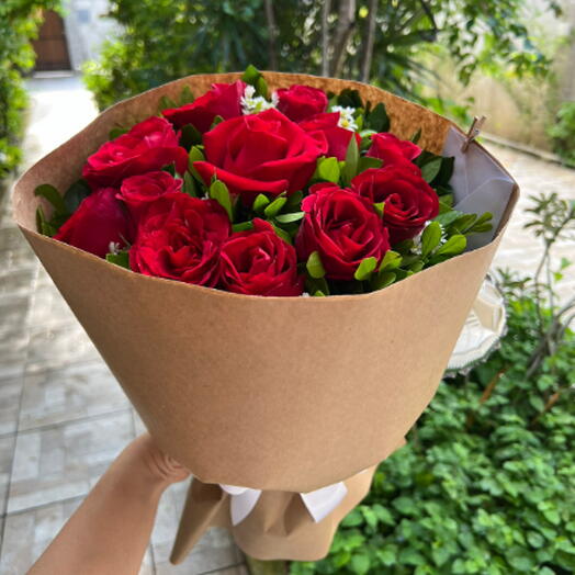 Buquê de 9 Rosas Vermelhas