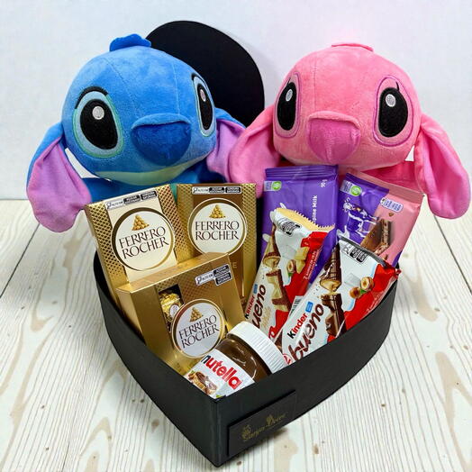 Coração de Luxo - Stitch e Angel Premium