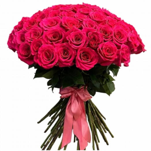Buque contendo 60 rosas na cor vermelha pink