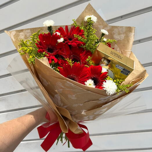 Buquê Gerbera + Ferrero Rocher