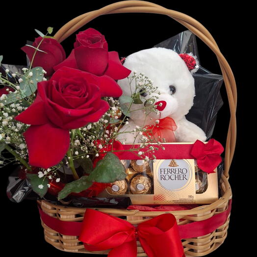 Cesta com rosas