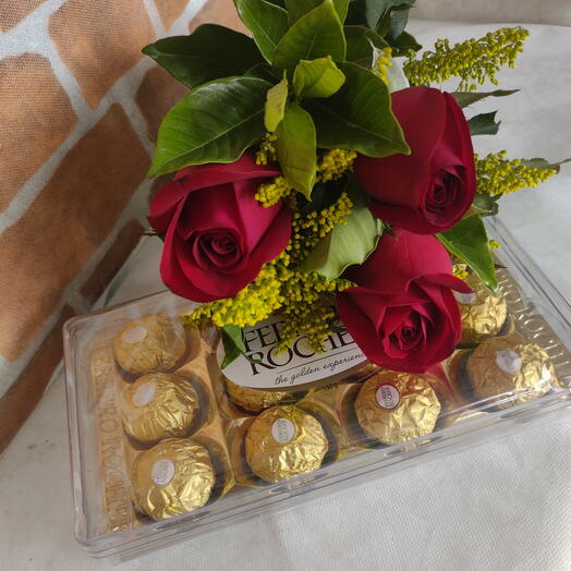 Rosas vermelhas e Ferrero Rocher