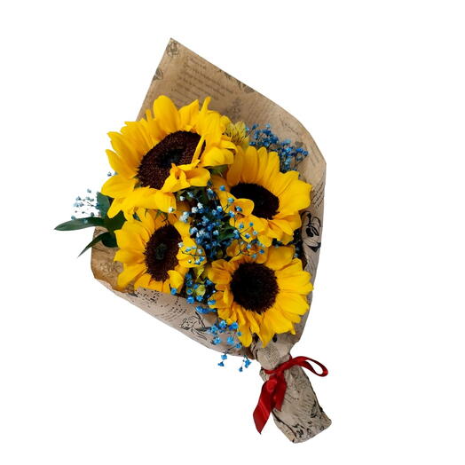 Encantador Ramalhete com 4 Girassois