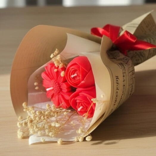 Buquê de Vela Aromatica com Flores Mista