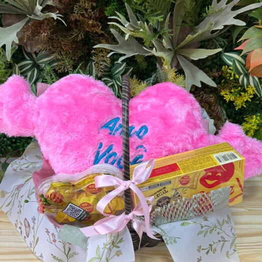 Cesta Coração Rosa M