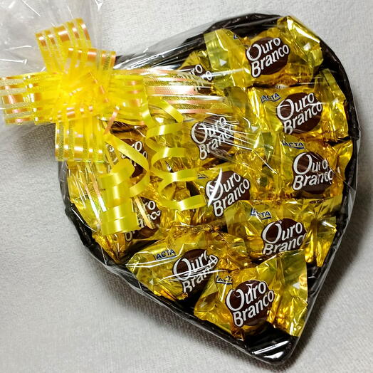 Coração c/12 Bombons Ouro Branco