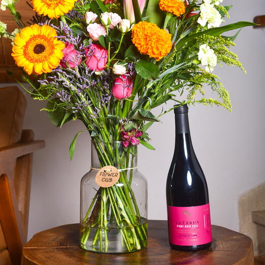 Buquê Surpresa + Vinho Tinto