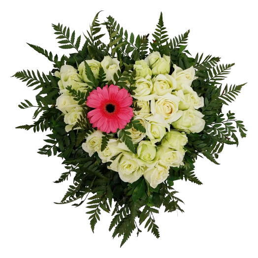 Arranjo de Coração com Gerbra