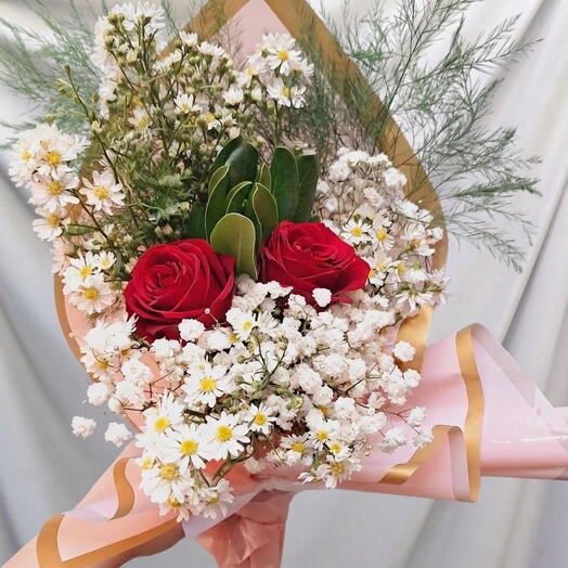 Arranjo de 2 Rosas Vermelhas