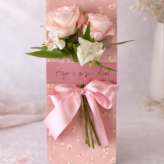 Cartão Floral Hoje e Seu Dia - Especial Dia da Mulher