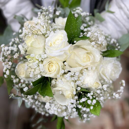 Buquê rosas brancas egipcia