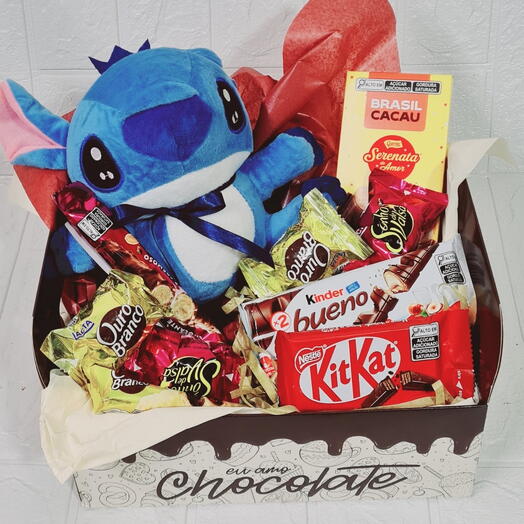 Cesta Stitch com Chocolate