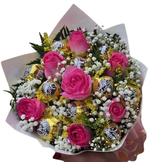 Buquê de Rosas e Bombons