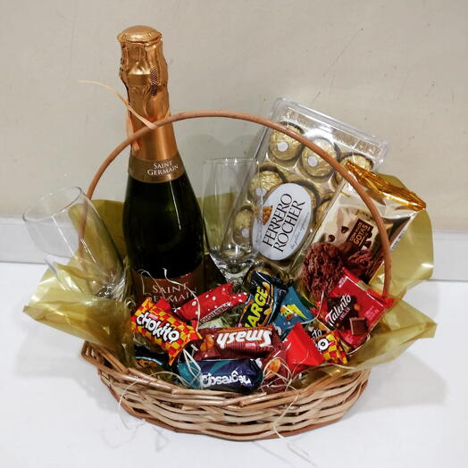 Cesta com brinde chocolate